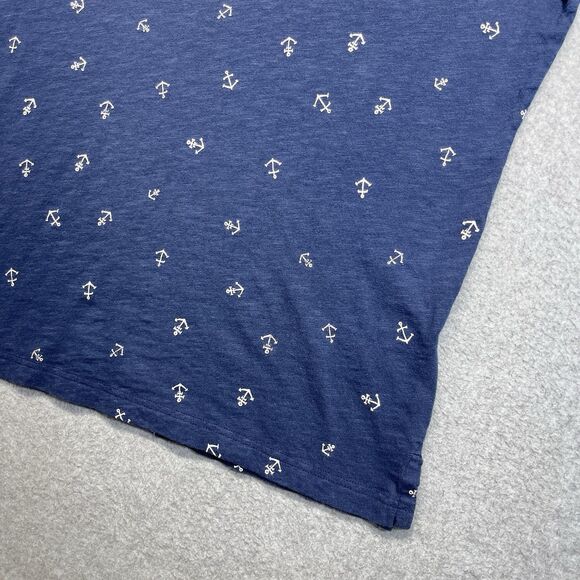 Abercrombie & Fitch Anchor Print Polo Shirt Men’s L Large Navy Blue AOP - Picture 6 of 16